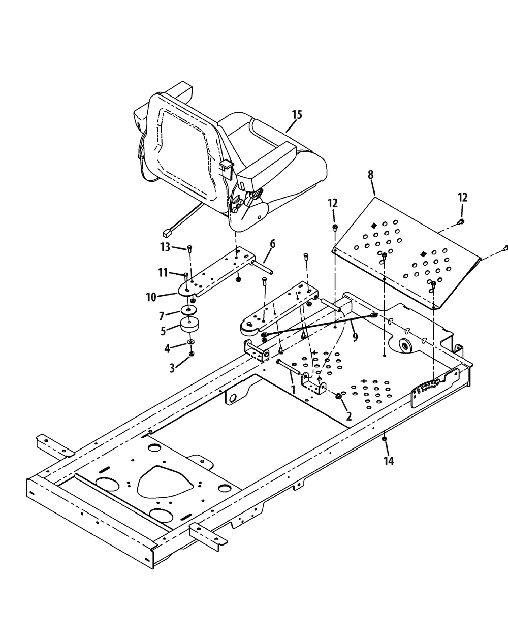Seat Assembly Diagram and Parts List for Z-FORCEPRO48-KH 53BH3AGN050-22HP Cub Cadet Lawn Tractor